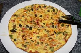 Recette : Omelette au vert, lardons et pommes de terre