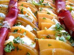 Recette : Carpaccio melon ricotta