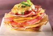 Recette : Millefeuille au chevre et jambon de bayonne