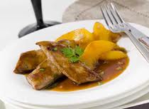 Recette : Aiguillettes de canard aux p�ches