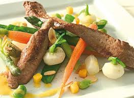 Recette : Aiguillettes de poulet aux petits l�gumes caram�lis�s