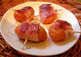 Recette : Abricots au ch�vre et au lard fum�