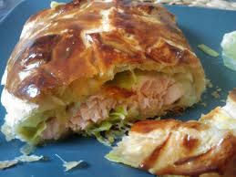 Recette : Feuillet� de saumon cru au poireau
