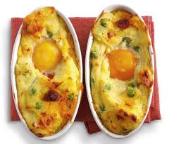 Recette : Oeufs fa�on cocotte sur pur�e gratin�e