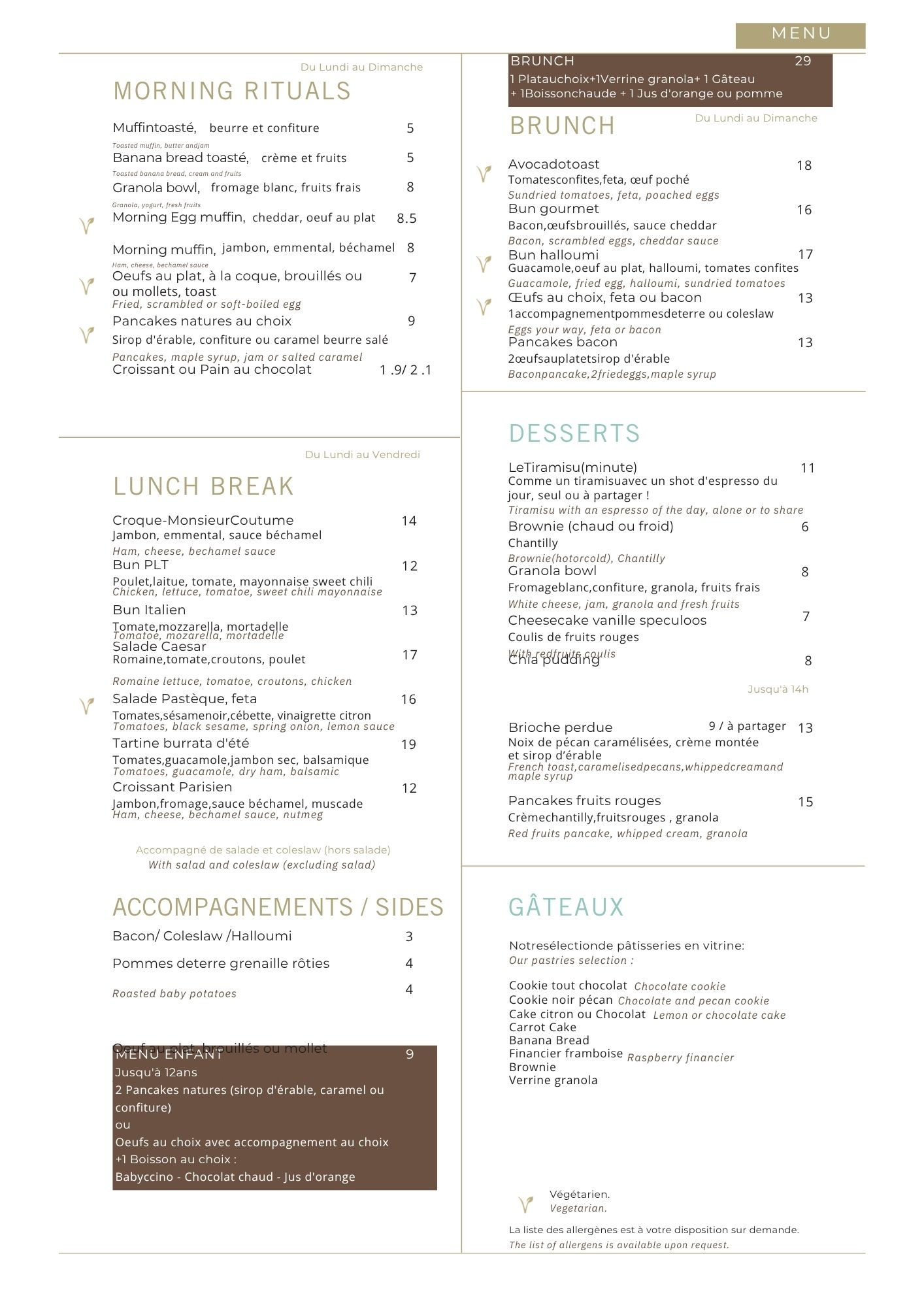 image du menu